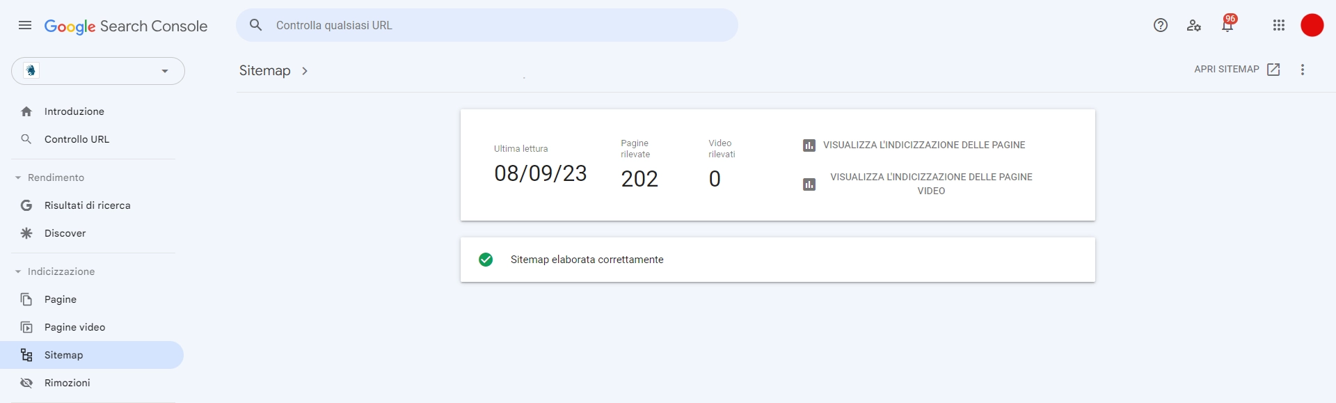 Come utilizzare Google Search Console: Copertura Sitemap - SEO Brescia