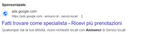 Meta Description nell'annuncio a pagamento nella ricerca di Google - SEO Brescia